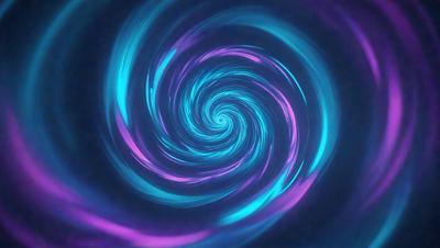 The primary subject of the image is a spiral pattern, which is a blue and purple swirl. The setting is a dark background, which contrasts with the spiral pattern. The visual style is a digital art or illustration, as the spiral pattern appears to be a digital creation. The colors and mood of the image are predominantly blue and purple, creating a sense of depth and intrigue.