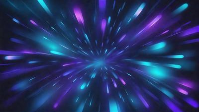 The primary subject of the image is a purple and blue light streak, which appears to be a digital art or illustration. The setting is a dark background, and the visual style gives the impression of a futuristic or space-themed scene. The colors and mood of the image are predominantly purple and blue, creating a sense of speed and motion.