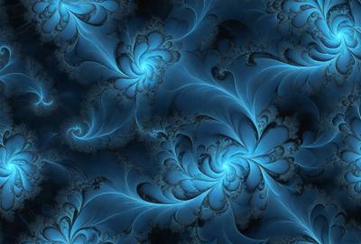 The primary subject of the image is a blue and white swirling pattern, which appears to be a digital art or illustration. The setting is a dark blue background, creating a contrasting and visually striking scene. The visual style is a combination of digital art and illustration, with the swirling pattern being the main focus of the image. The colors and mood of the image are predominantly dark blue and white, giving it a calm and serene atmosphere.