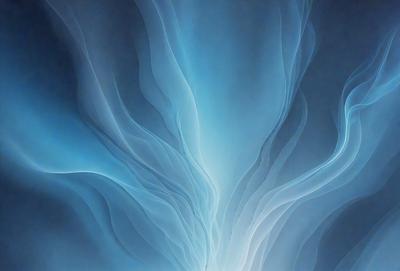 The primary subject of the image is a blue and white swirl pattern, which appears to be a digital art or illustration. The setting is a blue background, and the visual style is a combination of digital art and illustration. The colors and mood of the image are predominantly blue and white, creating a sense of calmness and tranquility.