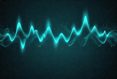 The primary subject of the image is a blue wave or sound wave, which is the main focus of the image. The setting is a dark blue background, which creates a contrasting and dramatic effect. The visual style is a digital art or illustration, as the wave appears to be a digital creation. The colors and mood of the image are predominantly blue, creating a sense of calmness and tranquility.