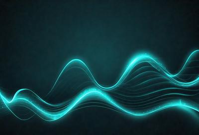 The primary subject of the image is a blue wave or a blue light, which appears to be a digital art or illustration. The setting is a dark background, which adds to the overall mood of the image. The visual style is modern and futuristic, with the blue wave or light being the main focus of the image.