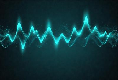 The primary subject of the image is a blue wave or sound wave, which is the main focus of the image. The setting is a dark blue background, which creates a contrasting and dramatic effect. The visual style is a digital art or illustration, as the wave appears to be a digital creation. The colors and mood of the image are predominantly blue, creating a sense of calmness and tranquility.