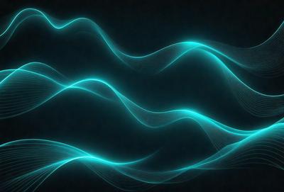 The primary subject of the image is a blue wave pattern, which is the main object, scene, or focus of the image. The setting or background is a dark blue surface, which creates a contrasting and dramatic atmosphere. The visual style of the image is digital art, as it is a digital representation of a wave pattern. The dominant colors in the image are blue and black, which contribute to the overall mood of the image.