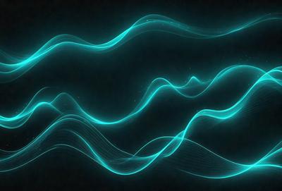 The primary subject of the image is a blue wave or a blue water-like pattern. The setting is a dark background, which creates a contrast with the blue wave. The visual style appears to be a digital art or illustration, as the blue wave is the main focus of the image. The colors and mood of the image are predominantly blue, creating a calm and serene atmosphere.