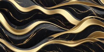 The primary subject of the image is a marble countertop with a gold design. The setting is a kitchen, and the visual style is a combination of photo and digital art. The countertop features a gold pattern, and the overall atmosphere is elegant and sophisticated.