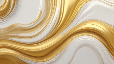 The primary subject of the image is a gold and white swirl pattern. The setting is a white background, and the visual style appears to be a digital art or illustration. The dominant colors are gold and white, creating a warm and elegant atmosphere.