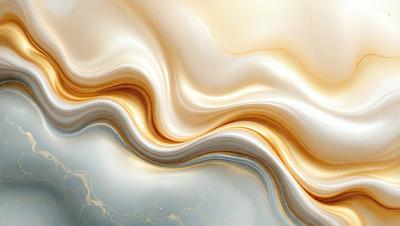 The primary subject of the image is a colorful, swirling pattern that resembles a wave or a flowing river. The setting is a white surface, possibly a wall or a table, where the pattern is displayed. The visual style of the image is a combination of digital art and illustration, creating a vibrant and dynamic appearance. The dominant colors in the image are yellow, orange, and blue, which contribute to a lively and energetic mood.