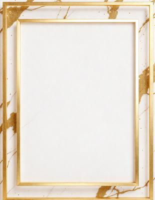 The primary subject of the image is a white frame with a gold border. The setting is a white background, and the visual style appears to be a photo. The colors and mood of the image are predominantly white and neutral, creating a clean and minimalist appearance.