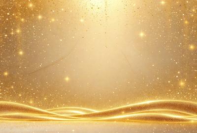 The primary subject of the image is a brightly lit background with a gold and white color scheme. The setting appears to be a space with a starry background, giving the scene a celestial and serene atmosphere. The visual style of the image is a combination of digital art and illustration, creating a unique and eye-catching design. The colors and mood of the image are predominantly gold and white, with a touch of starlight, giving the scene a warm and inviting feel.