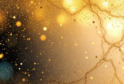 The primary subject of the image is a brightly lit, golden background with a pattern of yellow and gold stars. The setting appears to be a dark background, which contrasts with the brightly lit stars. The visual style of the image is a combination of a photo and digital art, creating a unique and eye-catching effect. The colors and mood of the image are predominantly warm and inviting, with the yellow and gold stars adding a sense of depth and dimension to the scene.
