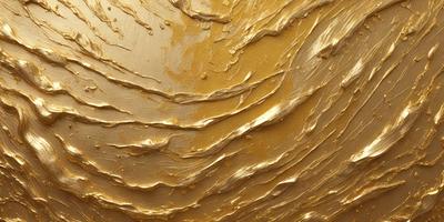The primary subject of the image is a close-up of a gold-colored surface, possibly a piece of art or a decorative item. The setting appears to be a room with a wall, and the visual style is a combination of a photo and a drawing. The colors and mood of the image are warm and inviting, with the gold color creating a sense of luxury and sophistication.