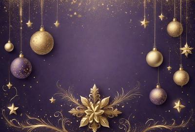 The primary subject of the image is a decorative design featuring gold and purple colors. The design includes a gold flower and a purple background, creating a visually appealing and elegant composition. The setting is a wall, and the visual style appears to be a combination of digital art and illustration. The colors and mood of the image are warm and inviting, with the gold and purple tones evoking a sense of luxury and sophistication.