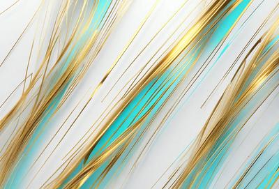 The primary subject of the image is a close-up of a gold-colored, textured fabric. The setting is a white wall, which serves as the background for the fabric. The visual style is a combination of a photo and digital art, creating a unique and eye-catching pattern. The dominant colors are gold and blue, giving the image a warm and inviting atmosphere.