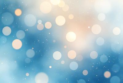 The primary subject of the image is a blue sky filled with bright, white, and yellow lights. The setting is a cloudy day, and the visual style is a combination of a photo and digital art. The colors and mood of the image are vibrant and lively, with the blue sky contrasting beautifully with the white and yellow lights.