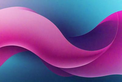The primary subject of the image is a large, curved, and colorful design. The setting is a blue background, which contrasts with the vibrant colors of the design. The visual style appears to be a combination of digital art and illustration, creating a dynamic and eye-catching pattern. The dominant colors in the image are pink and blue, giving the overall atmosphere a sense of energy and creativity.