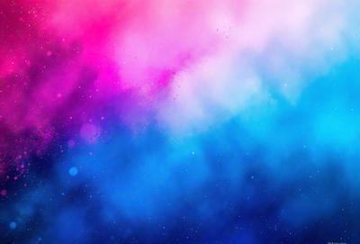 The primary subject of the image is a blue and pink swirling background, which creates a vibrant and colorful atmosphere. The setting is a space with a backdrop of stars, giving the impression of a celestial scene. The visual style is a combination of digital art and illustration, as the swirling colors and patterns are created through digital manipulation. The dominant colors are blue and pink, which evoke a sense of energy and movement.