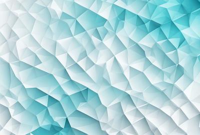 The primary subject of the image is a geometric pattern, which is a blue and white design. The setting is a white background, and the visual style is a digital art or illustration. The dominant colors are blue and white, creating a clean and modern atmosphere.