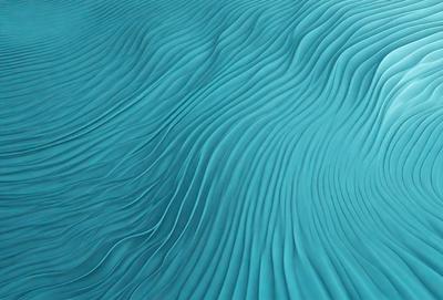 The primary subject of the image is a blue ocean with waves. The setting is the ocean, and the visual style is a photo. The dominant colors are blue and white, creating a serene and calming atmosphere.