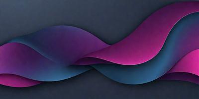 The primary subject of the image is a purple and blue wave-like pattern. The setting is a dark background, which contrasts with the vibrant colors of the wave. The visual style appears to be a digital art or illustration, as the wave is depicted in a stylized manner. The dominant colors are purple and blue, creating a calming and serene atmosphere.