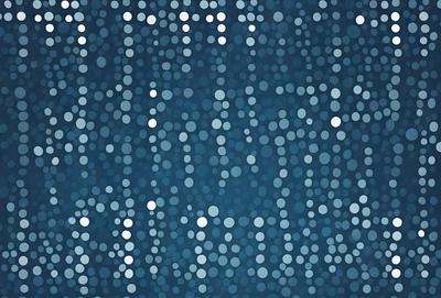 The primary subject of the image is a blue background with white dots. The setting is a dark blue sky, and the visual style is a patterned background. The colors and mood of the image are predominantly dark blue and white, creating a calm and serene atmosphere.