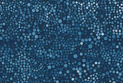The primary subject of the image is a blue background with a pattern of white dots. The setting is a blue sky, and the visual style is a digital art or illustration. The dominant colors are blue and white, creating a calm and serene atmosphere.