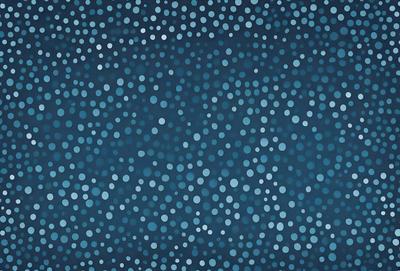 The primary subject of the image is a blue background with a pattern of white dots. The setting appears to be a night sky, creating a serene and peaceful atmosphere. The visual style is a combination of a photo and digital art, as the dots are arranged in a way that resembles a painting. The colors and mood of the image are predominantly blue and white, with the white dots adding a touch of brightness and contrast to the overall scene.