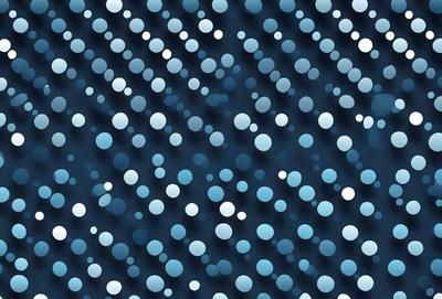 The primary subject of the image is a blue and white pattern, which appears to be a digital art or illustration. The setting is a dark blue background, creating a contrasting effect with the white and blue dots. The visual style is modern and artistic, with the dots forming a cohesive design. The colors and mood of the image are predominantly dark and moody, with the blue and white dots creating a sense of depth and intrigue.