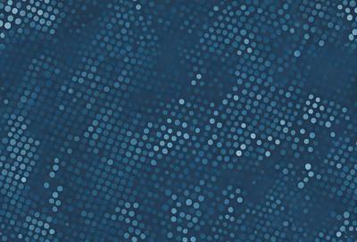 The primary subject of the image is a blue background with a pattern of white dots. The setting appears to be a dark room, and the visual style is a close-up of the blue background with the white dots. The colors and mood of the image are predominantly dark and moody, with the blue background and white dots creating a visually striking contrast.