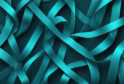 The primary subject of the image is a blue ribbon or cord, which is the main object, scene, or focus of the image. The setting or background is a dark blue surface, which provides a contrasting backdrop for the blue ribbon. The visual style of the image is a close-up of the blue ribbon, showcasing its texture and details. The colors and mood of the image are predominantly blue, creating a calm and serene atmosphere.