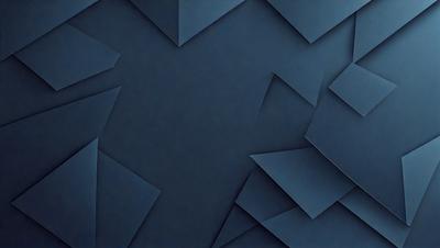 The primary subject of the image is a blue wall with a pattern of triangles. The setting is a room with a blue background, and the visual style appears to be a digital art or illustration. The dominant colors are blue and black, creating a calm and soothing atmosphere.
