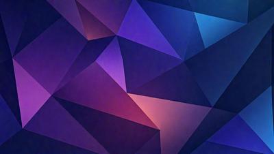 The primary subject of the image is a geometric pattern, featuring a combination of blue and purple colors. The setting is a dark blue background, which contrasts with the vibrant colors of the pattern. The visual style appears to be a digital art or illustration, as the pattern is intricate and well-defined. The overall atmosphere of the image is calm and visually appealing, with the contrasting colors creating a striking visual effect.