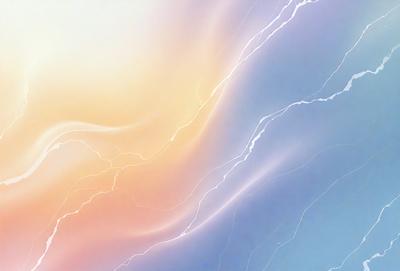 The primary subject of the image is a brightly colored, swirling, and dynamic light effect. The setting is a blue sky, and the visual style appears to be a digital art or illustration. The dominant colors are blue and white, creating a sense of calmness and tranquility.
