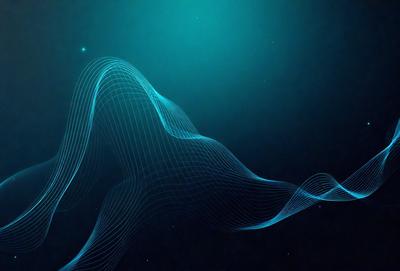 The primary subject of the image is a blue and white pattern, which appears to be a digital art or illustration. The setting is a dark blue background, creating a contrasting and moody atmosphere. The visual style suggests that the image is a creative and artistic representation of a concept or idea, rather than a photo or a real-life scene.