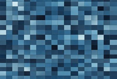 The primary subject of the image is a blue and white checkered pattern. The setting is a blue sky, and the visual style is a digital art or illustration. The dominant colors are blue and white, creating a calm and soothing atmosphere.