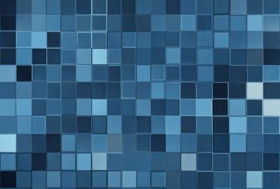 The primary subject of the image is a blue and white checkered pattern. The setting is a blue background, and the visual style appears to be a digital art or illustration. The dominant colors are blue and white, creating a calm and soothing atmosphere.