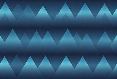 The primary subject of the image is a pattern of blue mountains. The setting is a blue background, which creates a visually striking contrast with the mountains. The visual style is a digital art or illustration, as the mountains are depicted in a detailed and intricate manner. The dominant colors are blue and white, giving the image a calm and serene atmosphere.