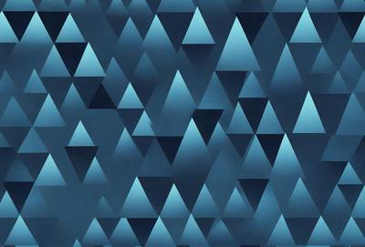 The primary subject of the image is a blue and white geometric pattern. The setting is a blue background, and the visual style appears to be a digital art or illustration. The dominant colors are blue and white, creating a calm and soothing atmosphere.
