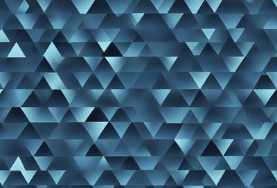 The primary subject of the image is a blue and white geometric pattern. The setting is a blue background, and the visual style is a digital art or illustration. The dominant colors are blue and white, creating a calm and soothing atmosphere.