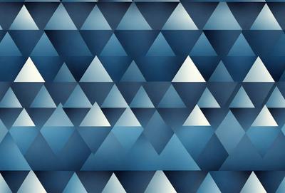 The primary subject of the image is a blue and white pattern, which is a digital artwork. The setting is a blue background, and the visual style is a geometric pattern. The dominant colors are blue and white, creating a calm and soothing atmosphere.
