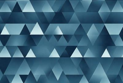 The primary subject of the image is a blue and white geometric pattern. The setting is a blue background, and the visual style is a digital art or illustration. The dominant colors are blue and white, creating a calm and soothing atmosphere.