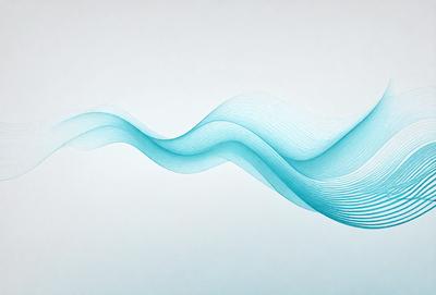 The primary subject of the image is a blue wave, which is the main focus of the scene. The wave is depicted as a digital art or illustration, giving it a unique visual style. The setting is a white wall, which serves as the background for the wave. The overall atmosphere of the image is calm and serene, with the blue wave being the main point of interest.