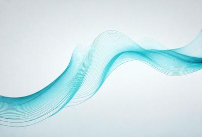 The primary subject of the image is a blue wave or a blue water-like pattern. The setting is a white background, which provides a clean and minimalistic appearance. The visual style is a digital art or illustration, as the blue wave or pattern is created using digital tools. The colors and mood of the image are predominantly blue, giving it a calm and serene atmosphere.