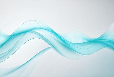 The primary subject of the image is a blue wave, which is the main focus of the scene. The wave is depicted as a digital art or illustration, with a blue color scheme that creates a calm and serene atmosphere. The setting is a white background, which provides a clean and minimalist look to the image.