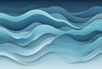 The primary subject of the image is a large, blue wave. The wave is the main focus of the image, and it is set against a blue background. The visual style of the image is a combination of photo and digital art, creating a unique and artistic representation of the wave. The dominant colors in the image are blue and white, giving the scene a calm and serene atmosphere.