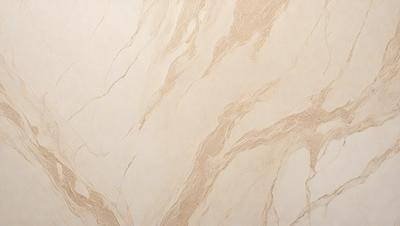 The primary subject of the image is a marble wall with a patterned design. The setting is a room with a tan color scheme. The visual style is a close-up of the marble wall, showcasing its intricate pattern. The colors and mood of the image are warm and inviting, with the marble wall serving as a focal point in the room.