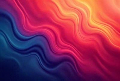 The primary subject of the image is a colorful, swirling pattern that resembles a painting or a digital artwork. The setting is a red, orange, and blue background, which adds to the vibrant and lively atmosphere of the scene. The visual style appears to be a combination of photo and digital art, creating a unique and captivating image. The colors and mood convey a sense of energy and creativity, making the image an eye-catching and memorable piece of art.