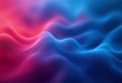 The primary subject of the image is a blue and purple ocean wave. The setting is a blue and purple ocean, with the wave being the main focus of the image. The visual style is a digital art or illustration, as the wave is depicted in a vibrant and colorful manner. The dominant colors in the image are blue and purple, creating a serene and calming atmosphere.