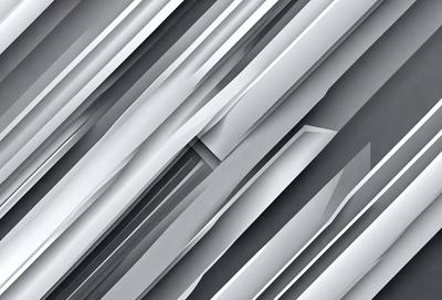 The primary subject of the image is a large, abstract, and intricate design made up of various shapes and lines. The setting is a gray background, which contrasts with the design. The visual style is a combination of digital art and illustration, creating a unique and captivating pattern. The colors and mood of the image are predominantly gray, giving it a modern and sophisticated appearance.