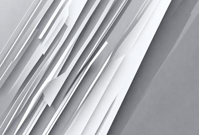 The primary subject of the image is a large stack of white paper. The setting is a gray background, which contrasts with the white paper. The visual style is a close-up of the paper, showcasing its texture and details. The colors and mood of the image are predominantly white, giving it a clean and minimalist appearance.